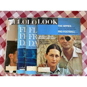Look Magazine Vintage 1967 Lot 4 Issues JFK Hippies LBJ Fair Condition 1960s